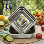 لگن آشپزخانه یونیک لایف مدل مربع 004 مجموعه ۴ عددی