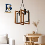لوستر 2 شعله شاهان تک مدل WOOD با طراحی زیبا