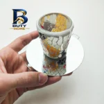قاب چراغ هالوژن مدل دکوراتیو طرح کریستال پایه G۴ کد G۱۷ بسته ۲ عددی اصل