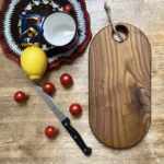 تخته برش چوب گلچین مدل سنجد بیضی