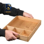 اردوخوری چوبی چندخانه مستطیلی با دسته مناسب سرو تنقلات و پذیرایی