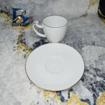 ست فنجان و نعلبکی ۱۲ پارچه مدل خط طلا کد 360021
