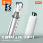 جارو شارژی خودرو بیوا مدل BVC-۰۲s با توان مکش ۱۲۰ AirWatt، باتری ۲۲۰۰mAh، ظرفیت مخزن ۲۰۰ml، چراغ قوه و چراغ چشمک زن هشدار، شارژدهی سریع طراحی جمع وجور مناسب تمیزکاری داخل مبلمان اصل