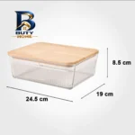 ظرف نگهدارنده لیمون مدل درب چوبی کد HS۲۲۱۱ مجموعه ۳ عددی اصل