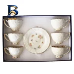سرویس قهوه خوری ۱۲ پارچه ۶ نفره شاهین مدل Dantella B
