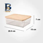 ظرف نگهدارنده لیمون مدل درب چوبی کد HS۲۲۱۱ مجموعه ۳ عددی اصل
