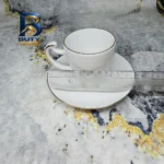 ست فنجان و نعلبکی ۱۲ پارچه مدل خط طلا کد 360021