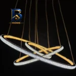 لوستر 3 شعله نیک نور پارسیان مدل کریستالی مدرن