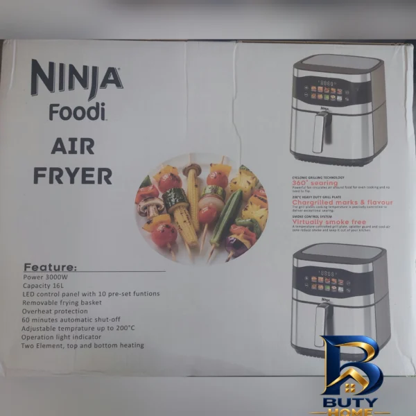 نمای جزئیات سرخ کن بدون روغن نینجا مدل AIRFRIYER با ظرفیت 16 لیتر پرداخت و جزئیات مواد