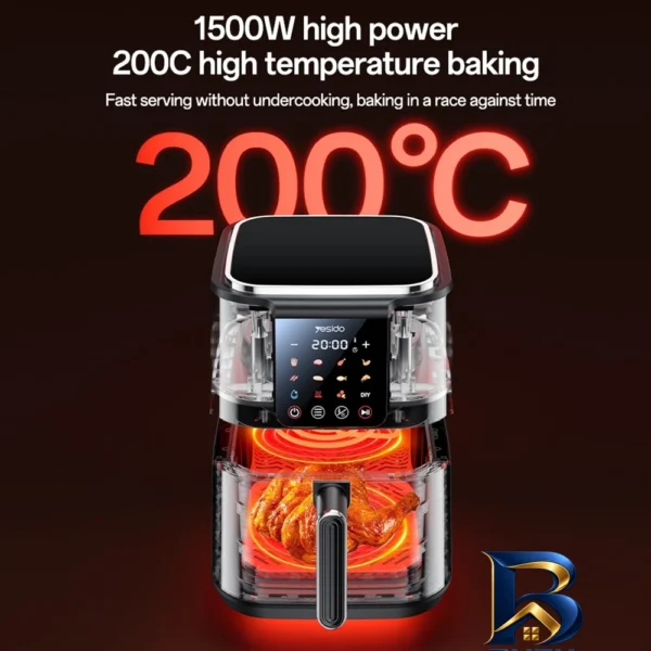 نمای جزئیات هواپز ۶ لیتر یسیدو مدل Touch Air Fryer EC۳۵ اصل پرداخت و جزئیات مواد