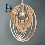 لوستر مدل چراغ آویز چوبی کد L۱۹ اصل