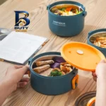 ظرف غذا گورمت مدل دو طبقه با طراحی دایره ای