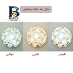 چراغ هالوژن زد اف آر مدل کریستالی سه حالته کد 6880